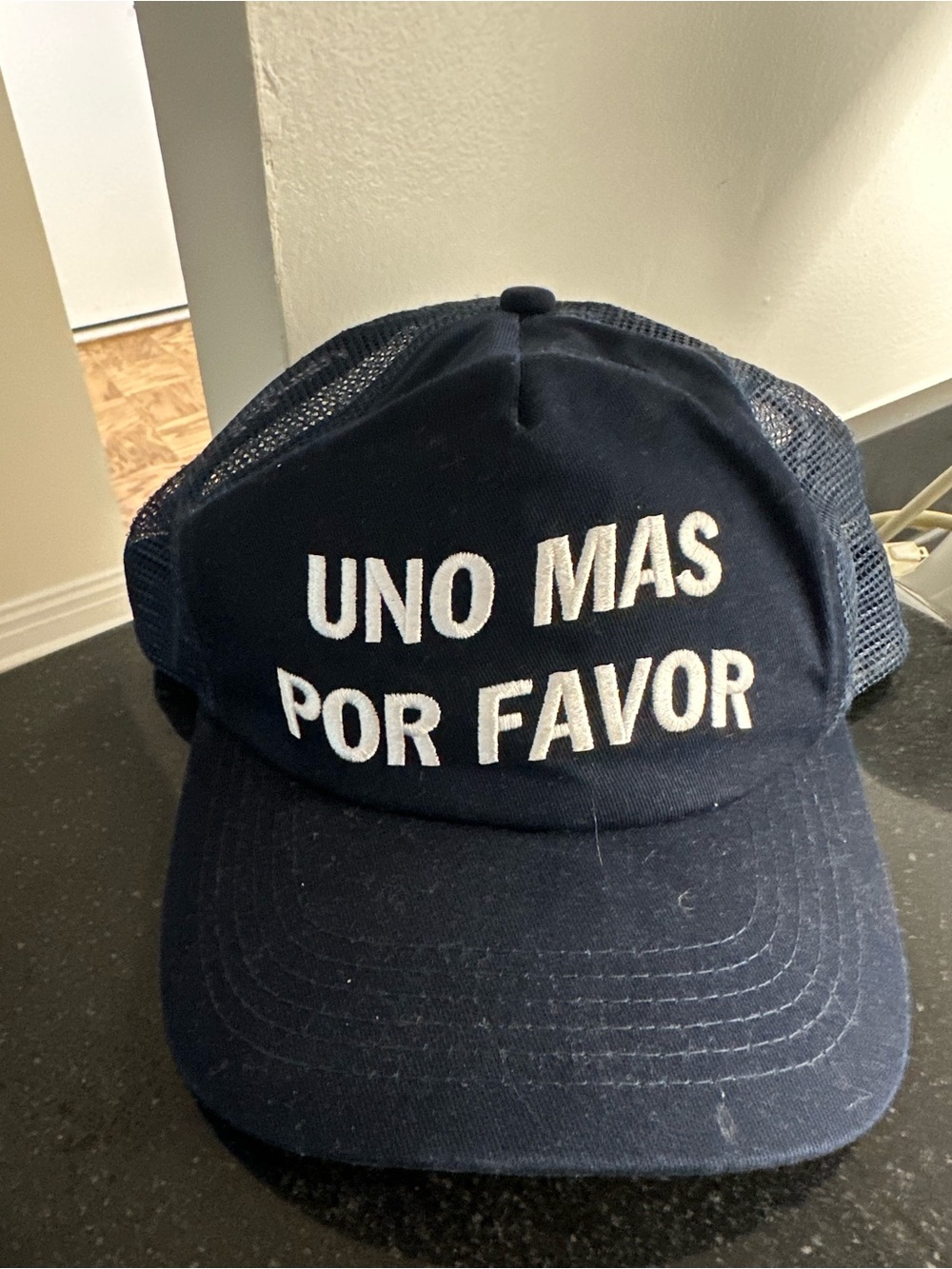 Uno Mas Por Favor Navy Mesh Trucker Cap
